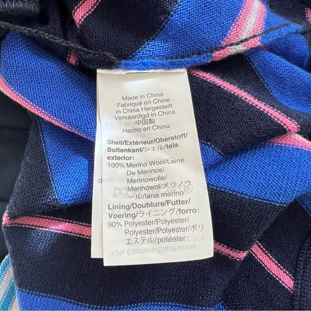 J Crew Merino wool A-line skirt diagonal stripe midi blue white black pink L3136 - Picture 6 of 6